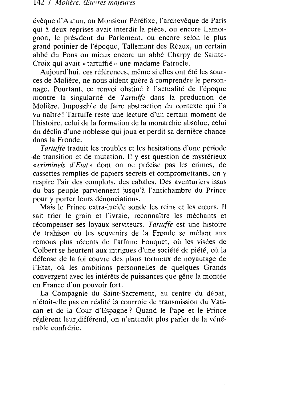 Prévisualisation du document Questions de synthèse sur TARTUFE DE Molière