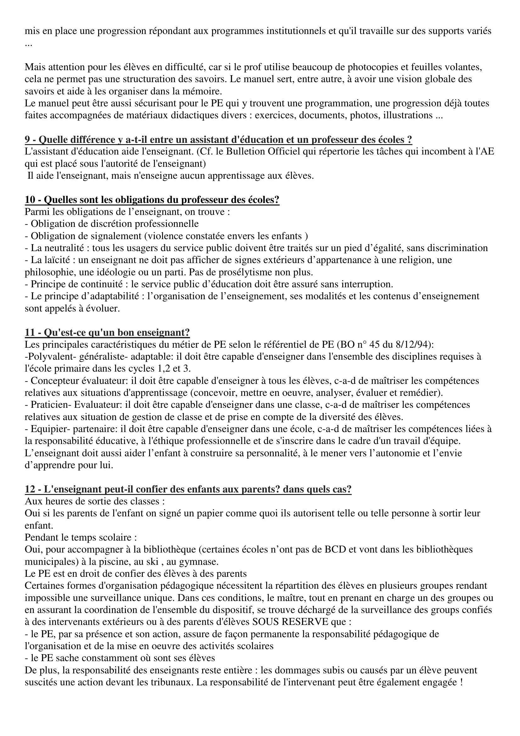 Prévisualisation du document QUESTIONS EOE ORAL PRO CRPE
Fiche appartenant à Sylvain
sylvain.