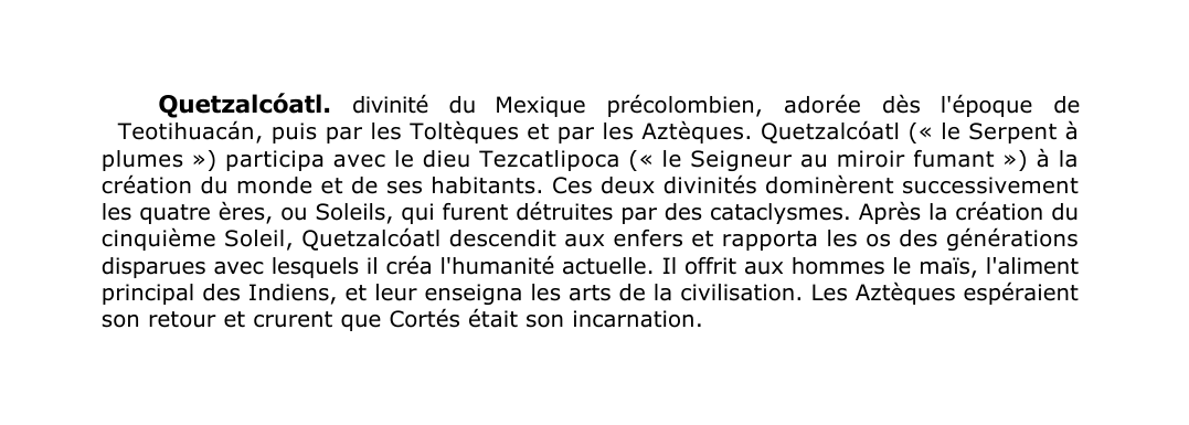 Prévisualisation du document Quetzalcóatl.