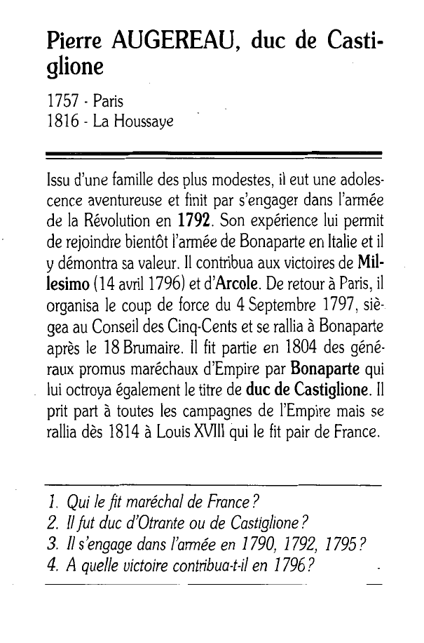 Prévisualisation du document Qui était AUGEREAU (PIERRE-FRANÇOIS-CHARLES, DUC DE CASTIGLIONE) ?