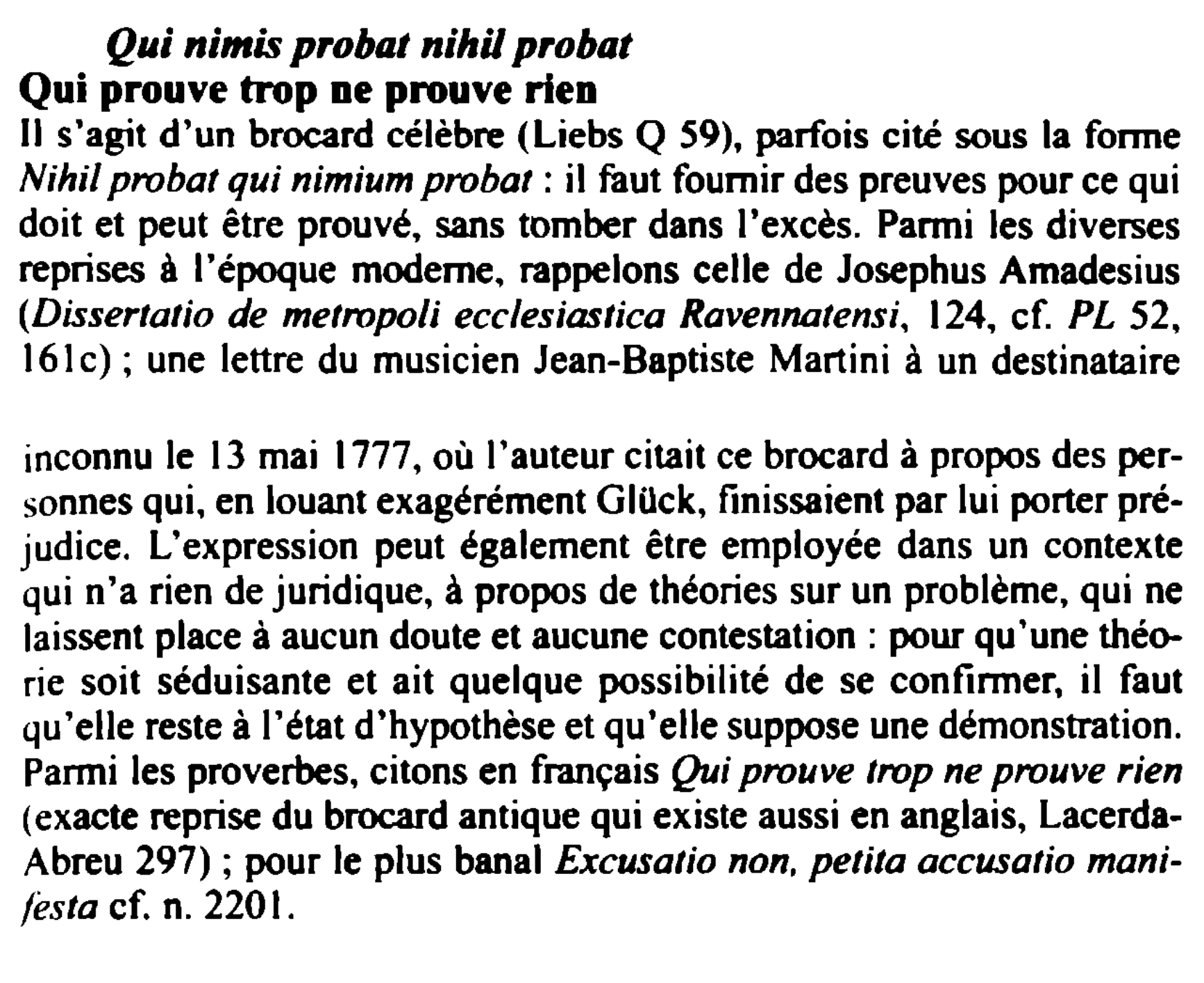 Prévisualisation du document Qui nimis probat nihil probat