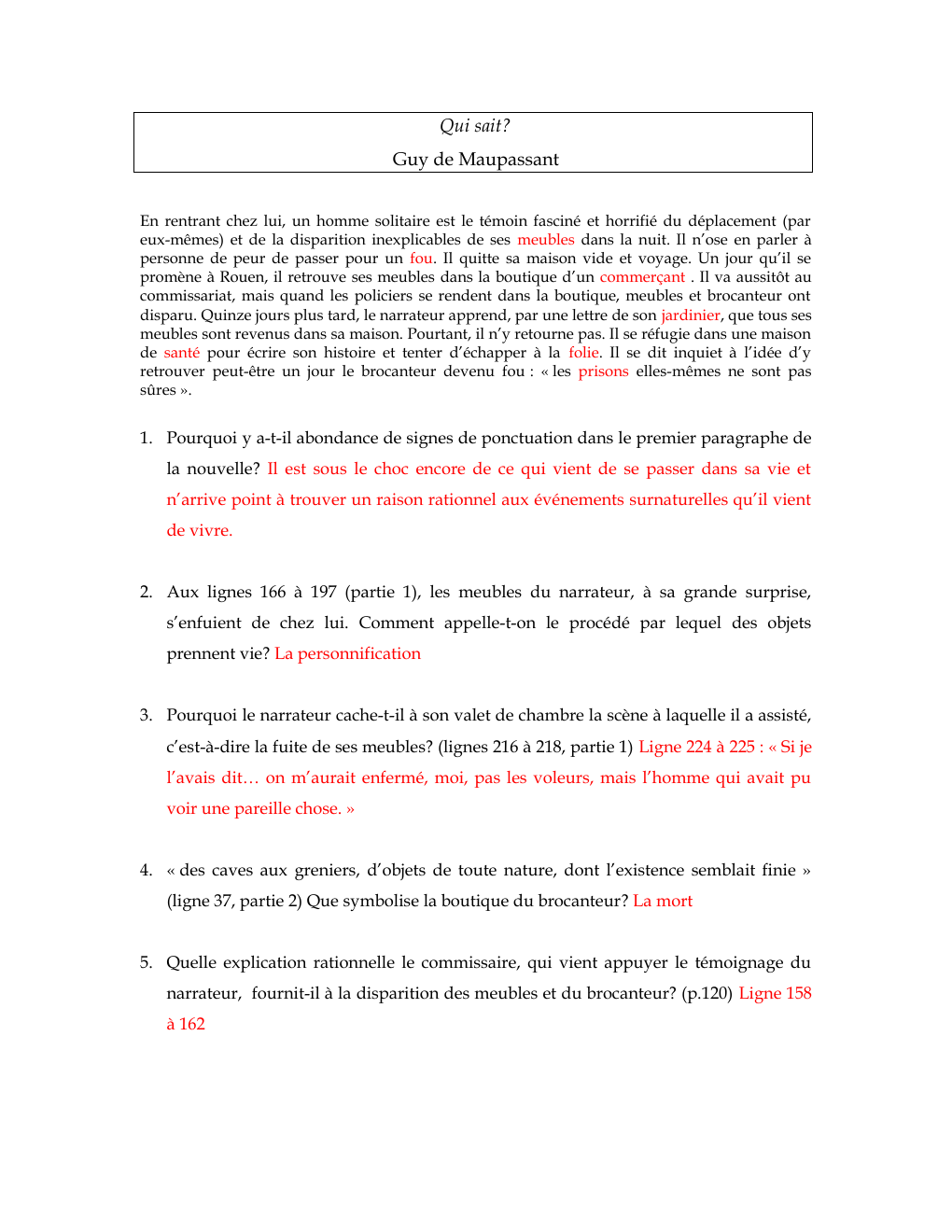 Prévisualisation du document Qui sait? de Maupassant Fiche de lecture