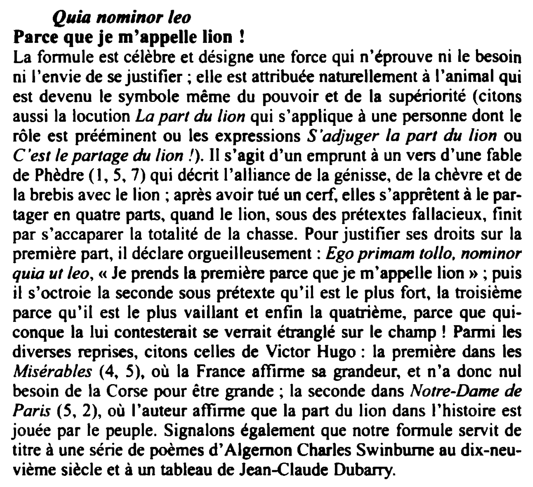 Prévisualisation du document Quia nominor leo