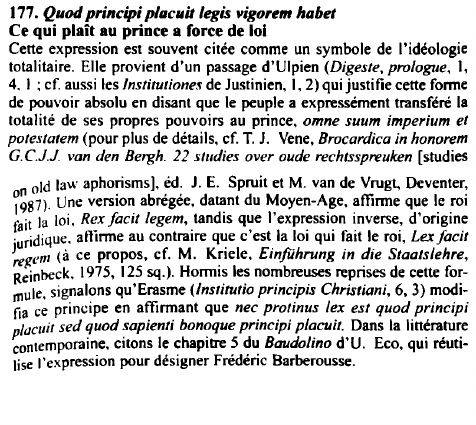 Prévisualisation du document Quod principi placuit legis vigorem habet / Ce qui plaît au prince a force de loi