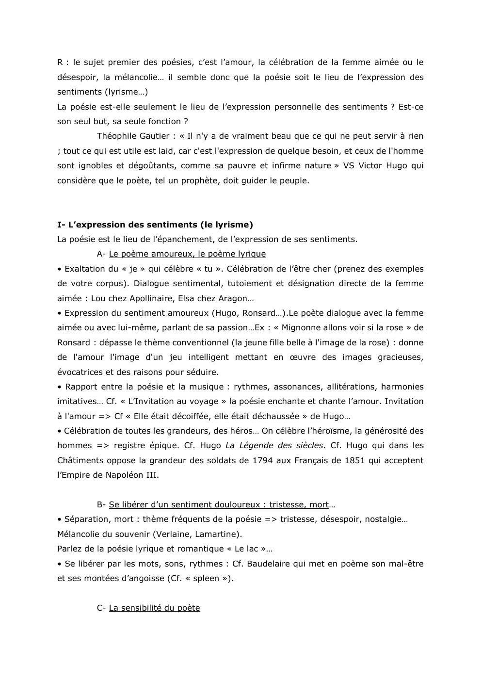 Prévisualisation du document R : le sujet premier des poésies, c’est l’amour, la célébration de la femme aimée ou le
désespoir, la mélancolie…...