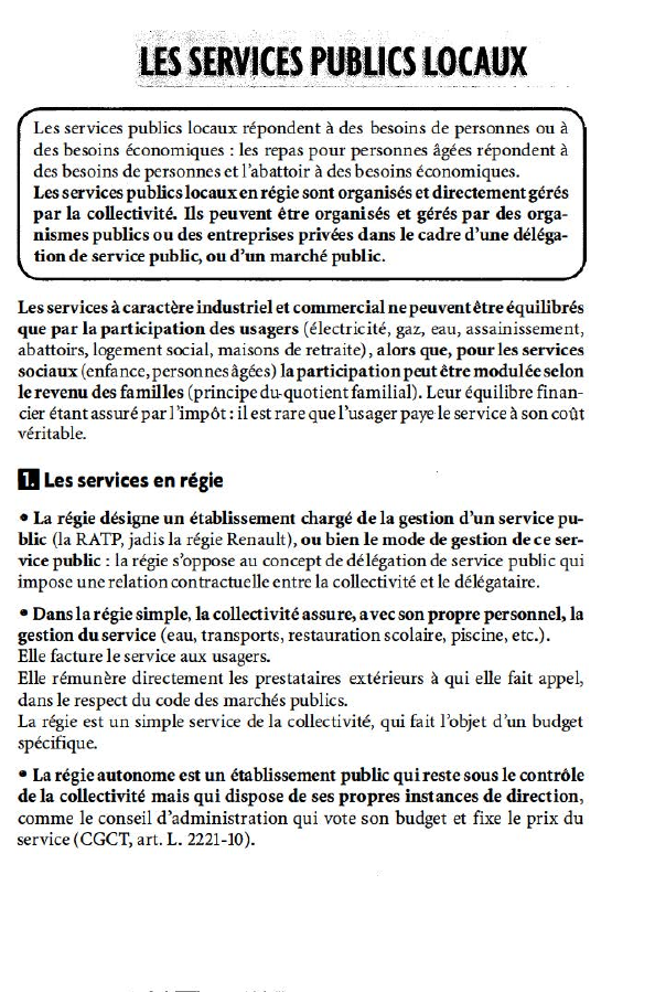 Prévisualisation du document r Les services publics locaux réponden t à des besoins de personnes ou à "
des besoins économiques : les...