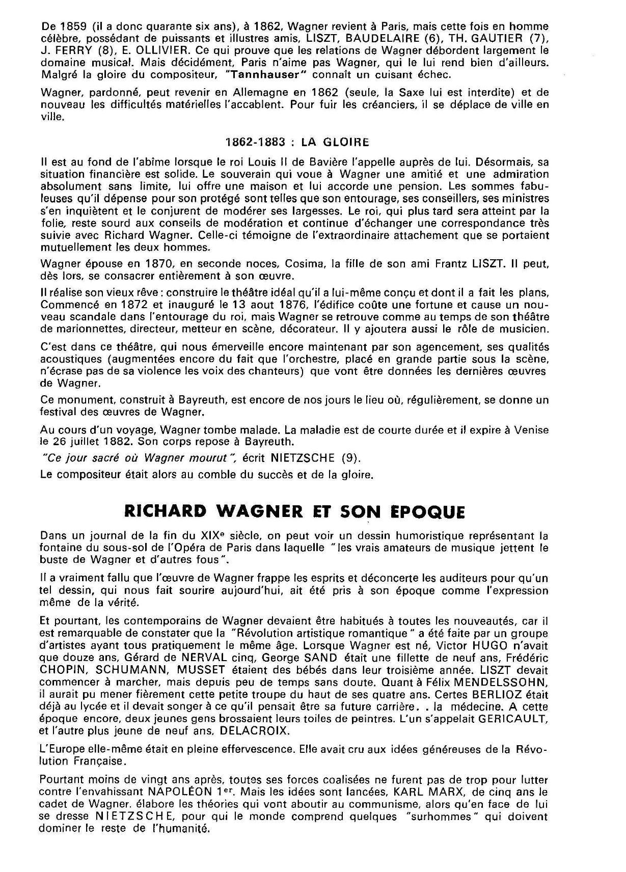 Prévisualisation du document R. WAGNER.	
1813-1883	
AVANT- PROPOS
Feuilletons une histoire de la musique et lisons,