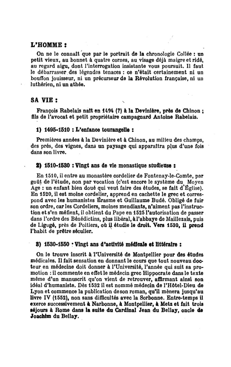 Prévisualisation du document RABELAIS : 1494-1553 (vie et oeuvre)