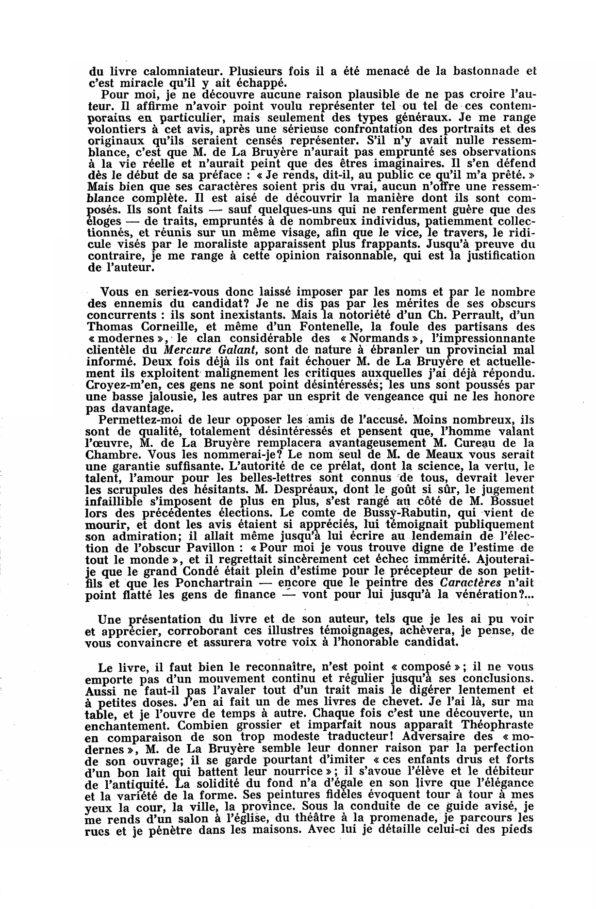 Prévisualisation du document Racine écrit, en 1893, à un membre de l'Académie française  pour lui recommander la candidature de La Bruyère.