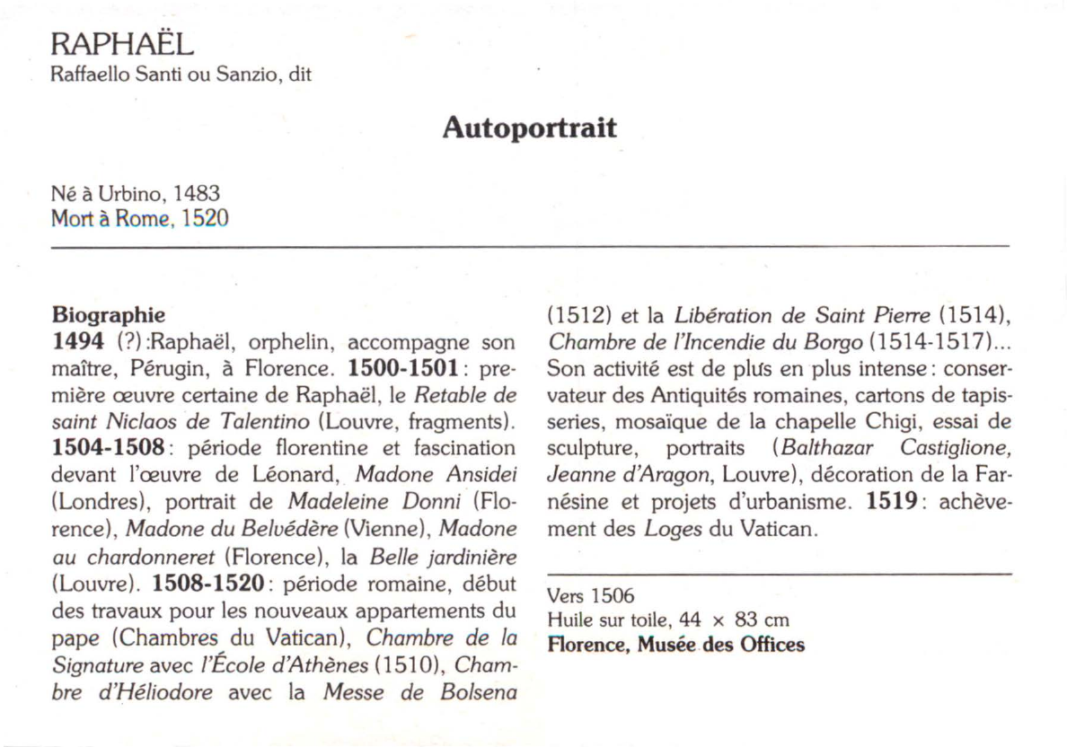 Prévisualisation du document RAPHAËL Raffaello Santi ou Sanzio, dit : Autoportrait