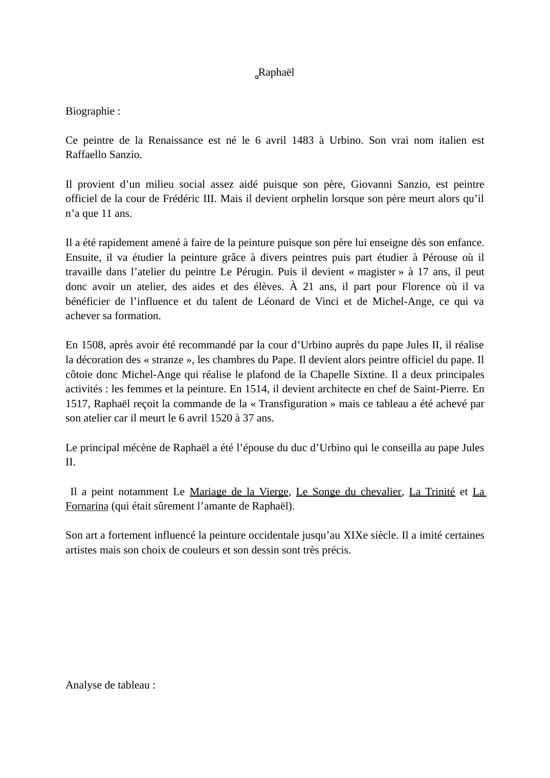 Prévisualisation du document Raphaël Sanzio