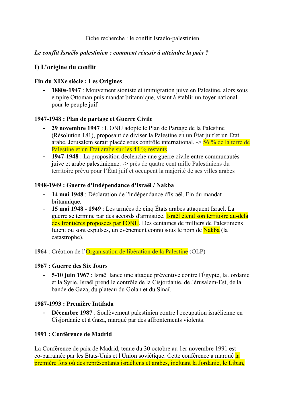 Prévisualisation du document rapport conflit israelo palestinien