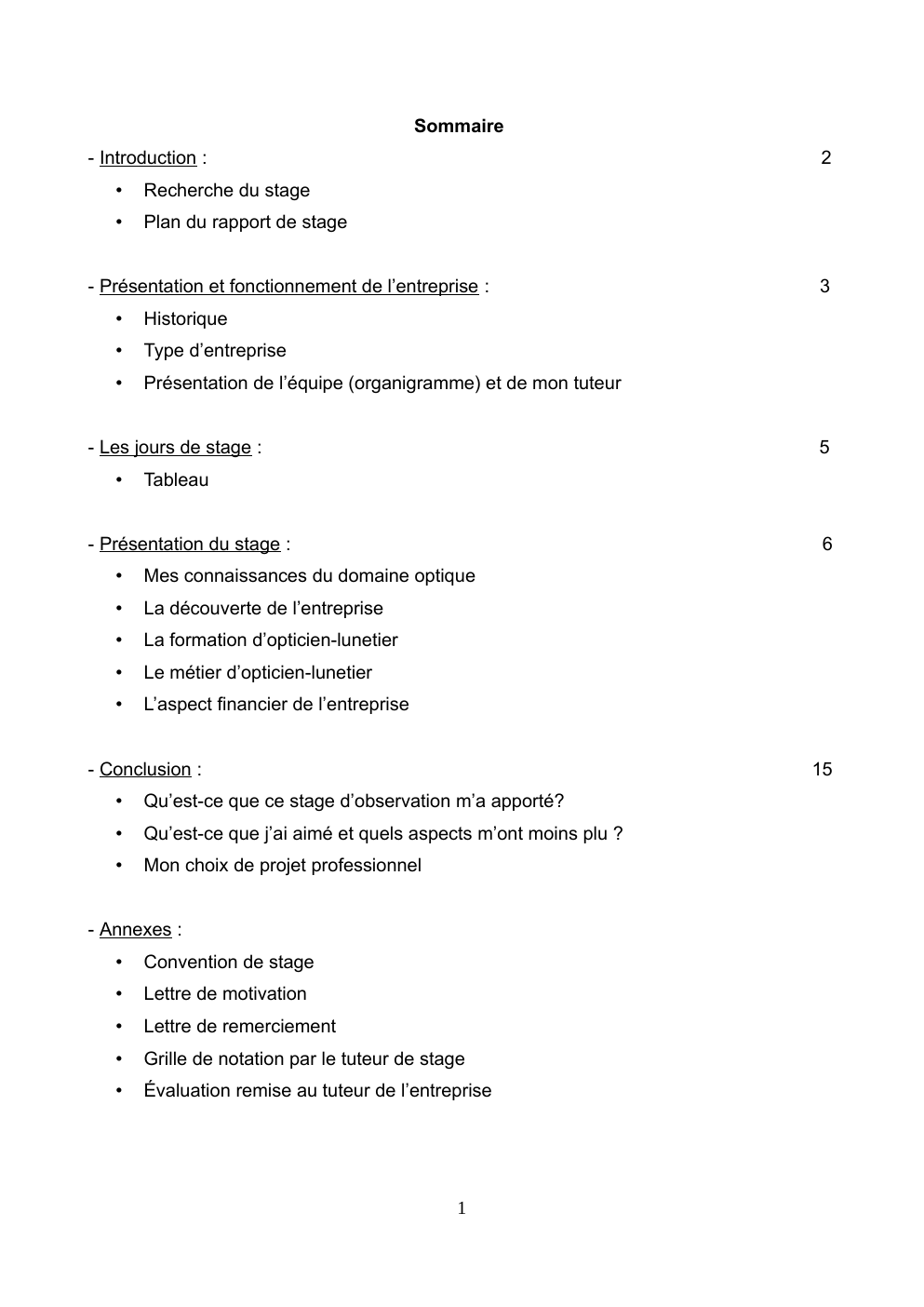 Prévisualisation du document Rapport de stage 3e exemple