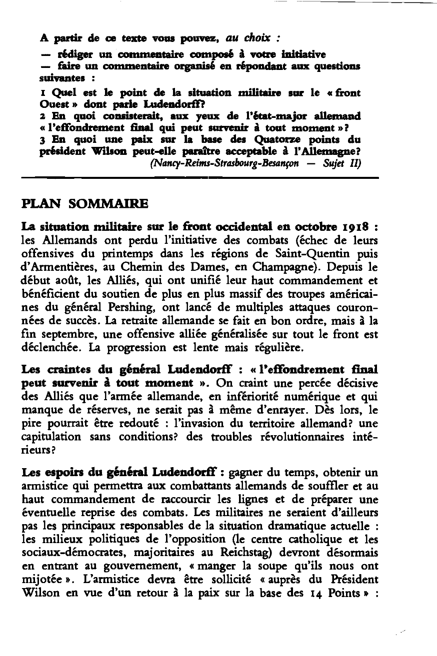 Prévisualisation du document Rapport du général Ludendorff devant l'état-major de l'armée allemande — 1er octobre 1918 tiré du Journal du Colonel Von Thaer