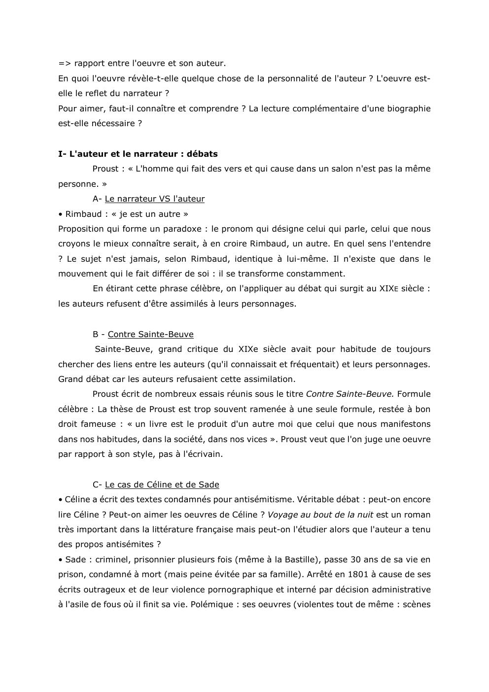 Prévisualisation du document => rapport entre l'oeuvre et son auteur.
En quoi l'oeuvre révèle-t-elle quelque chose de la personnalité de l'auteur ? L'oeuvre...