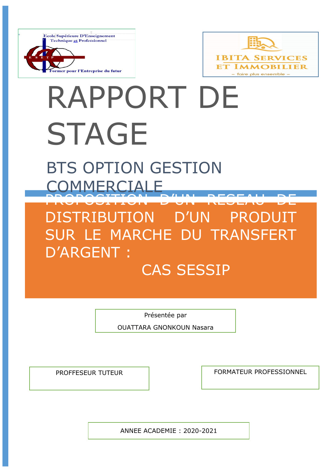 Prévisualisation du document Rapport soutenance: BTS - gestion commerciale