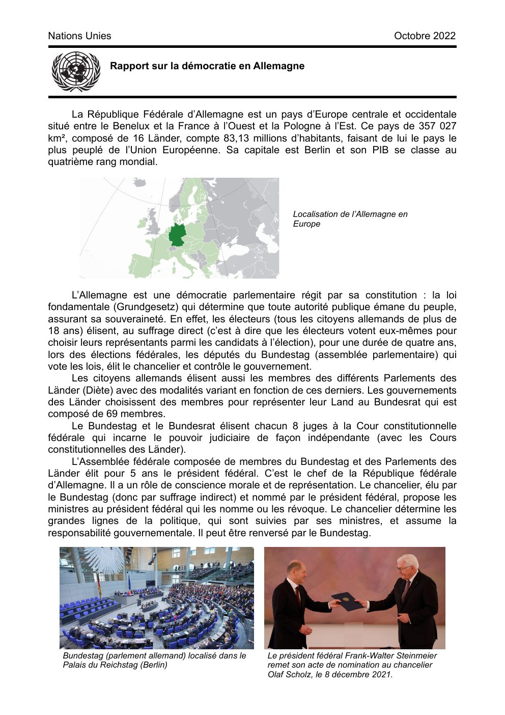 Prévisualisation du document Rapport sur la démocratie en Allemagne (EMC)