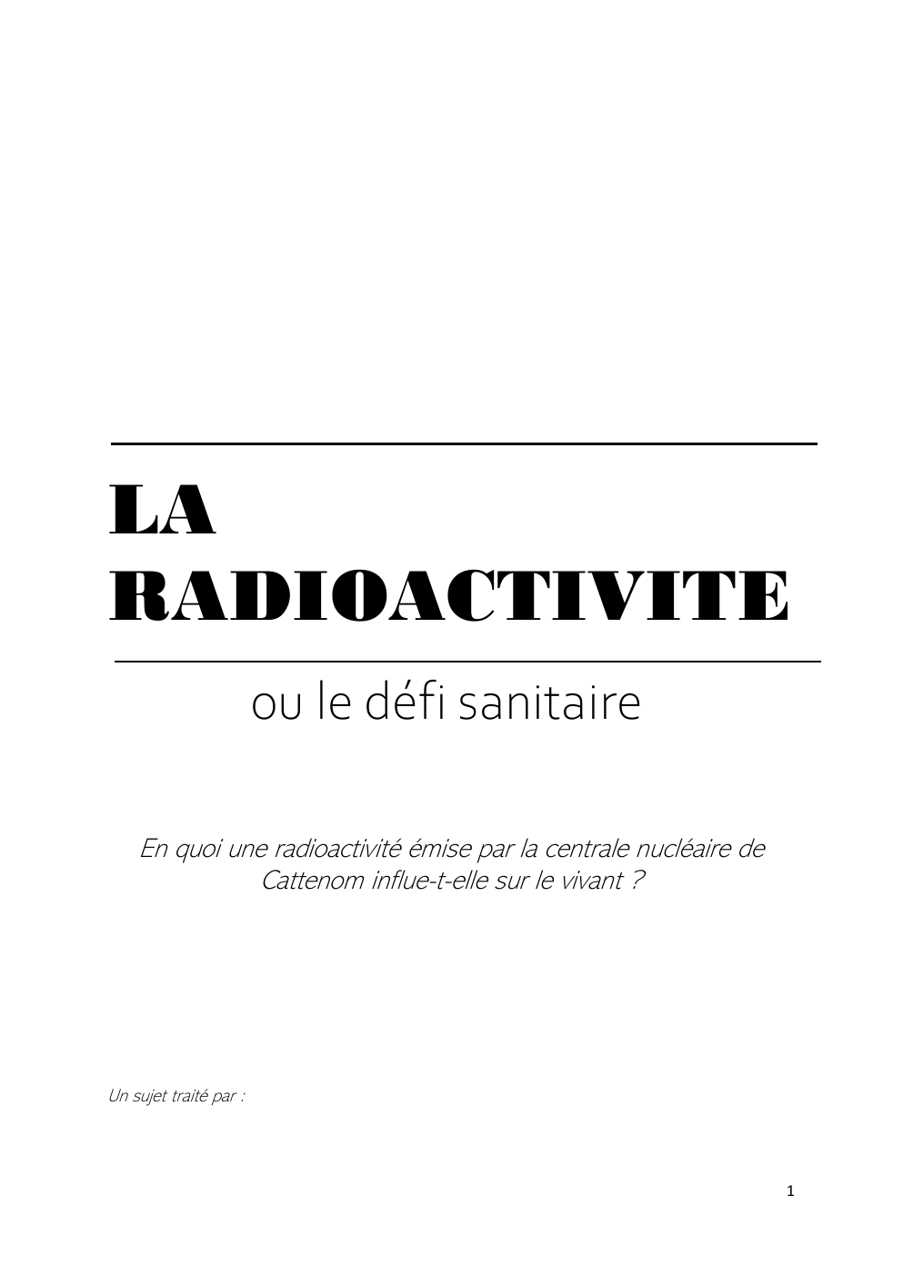 Prévisualisation du document Rapport sur la radioactivité