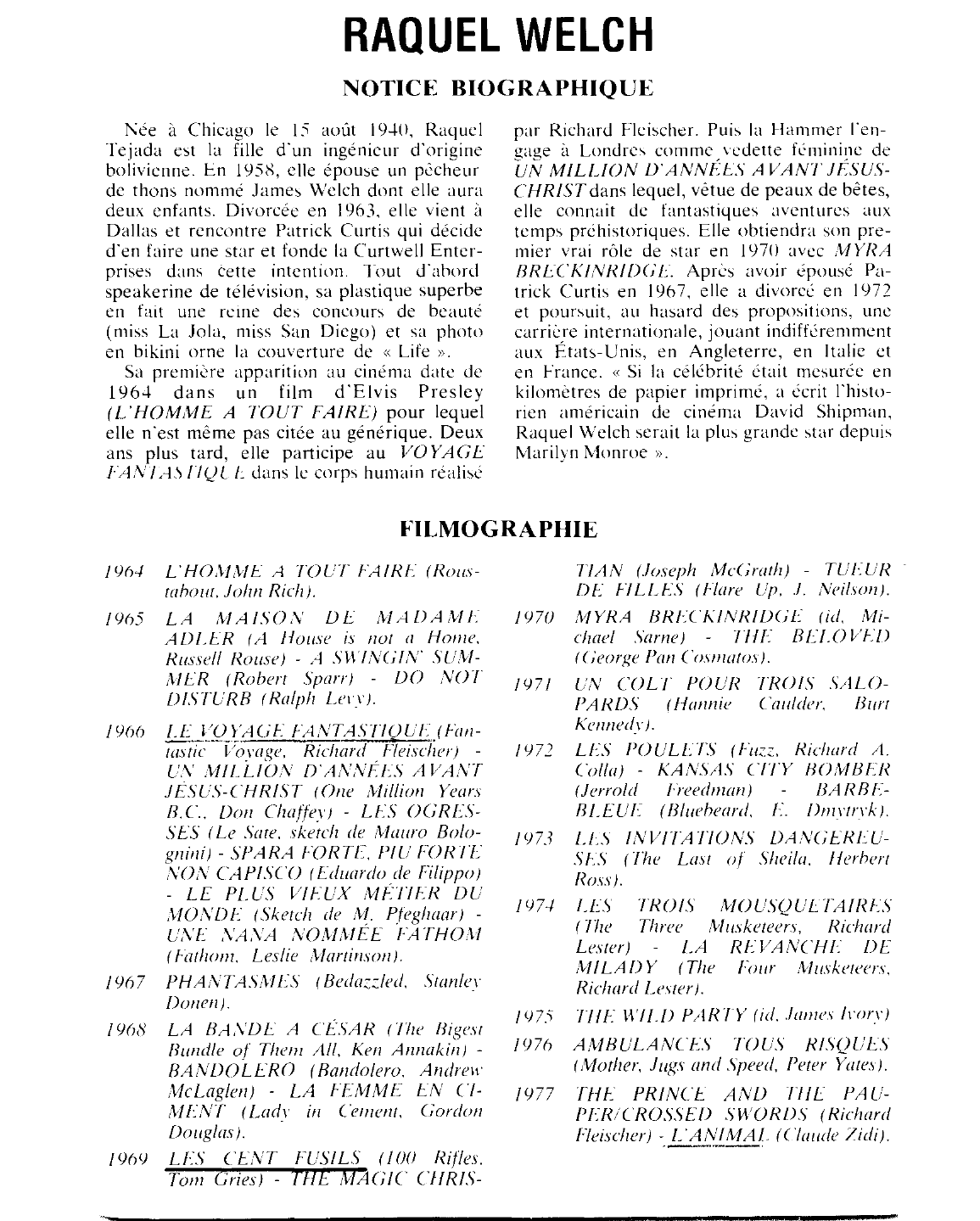 Prévisualisation du document RAQUEL WELCH