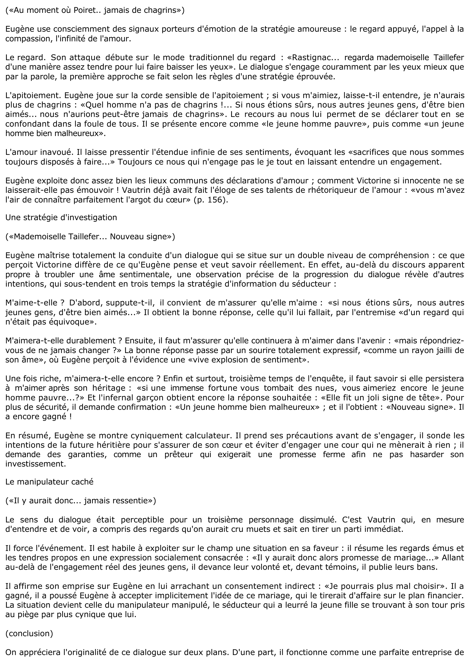 Prévisualisation du document Rastignac et Victorine («Au moment où... jamais ressentie», pp. 213-214.) - Le père Goriot de Balzac