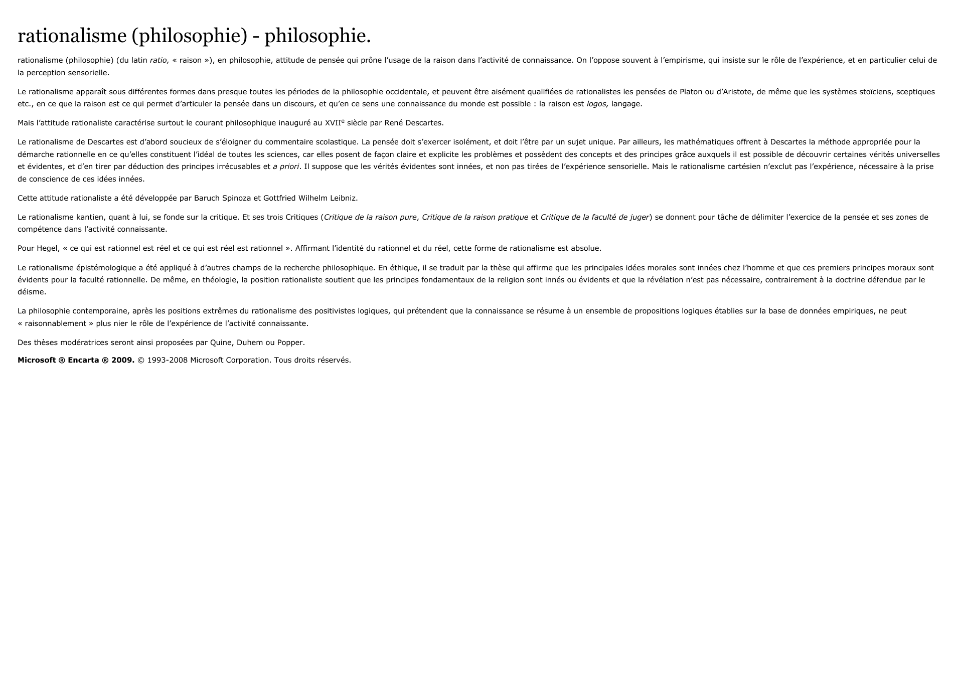 Prévisualisation du document rationalisme (philosophie) - philosophie.