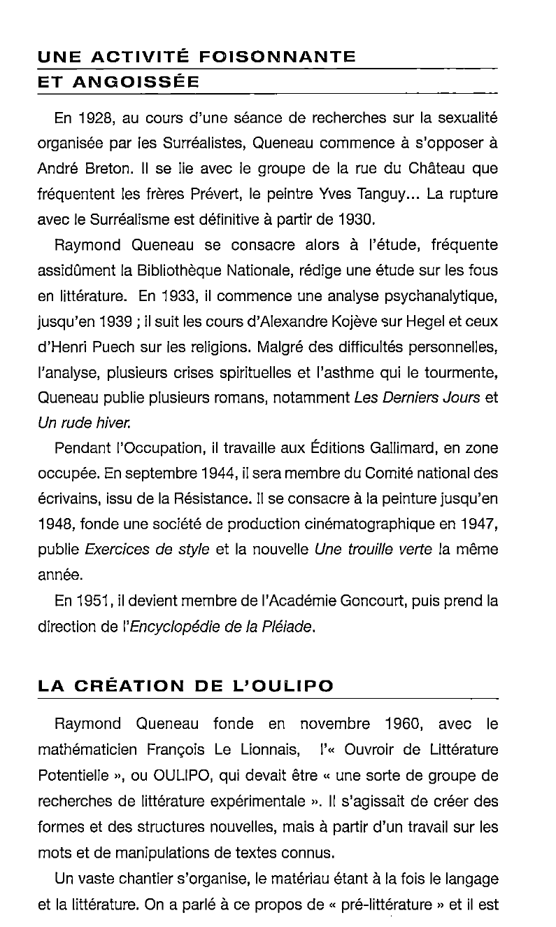 Prévisualisation du document Raymond Queneau, repères biographiques