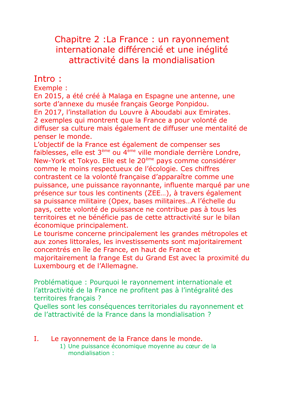 Prévisualisation du document Rayonnement de la France