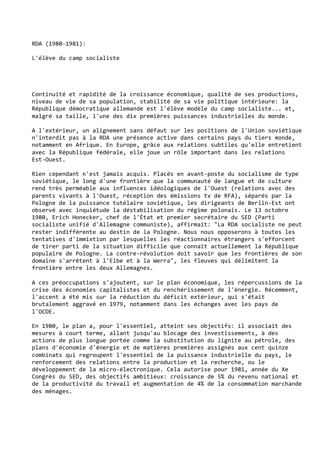 Prévisualisation du document RDA (1980-1981):

L'élève du camp socialiste