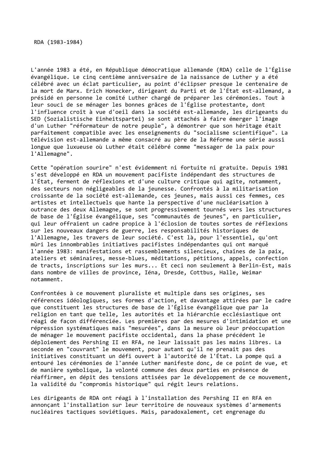 Prévisualisation du document RDA (1983-1984)