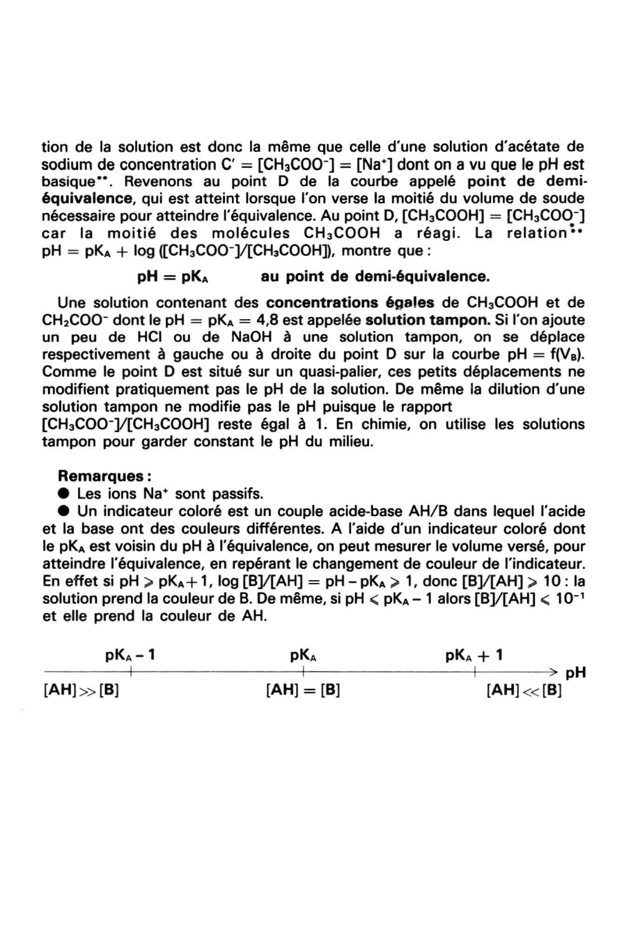Prévisualisation du document Réaction entre l'acide acétique et la soude: courbe de variation du ph - Effet Tampon