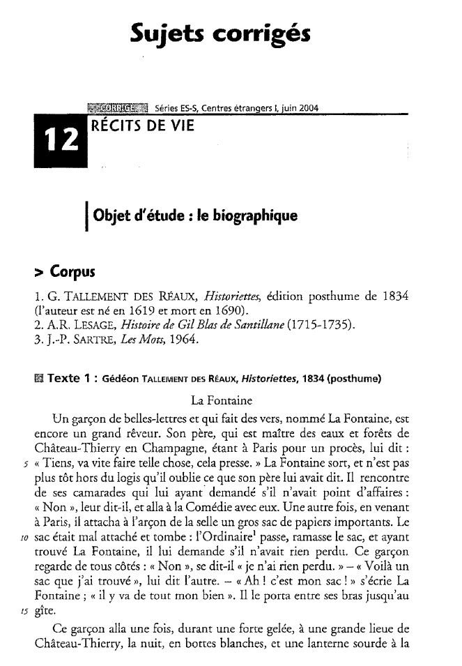 Prévisualisation du document RÉCITS DE VIE