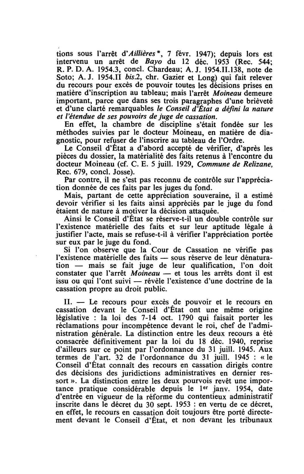 Prévisualisation du document RECOURS EN CASSATION C.E. 2 févr. 1945, MOINEAU, Rec. 27