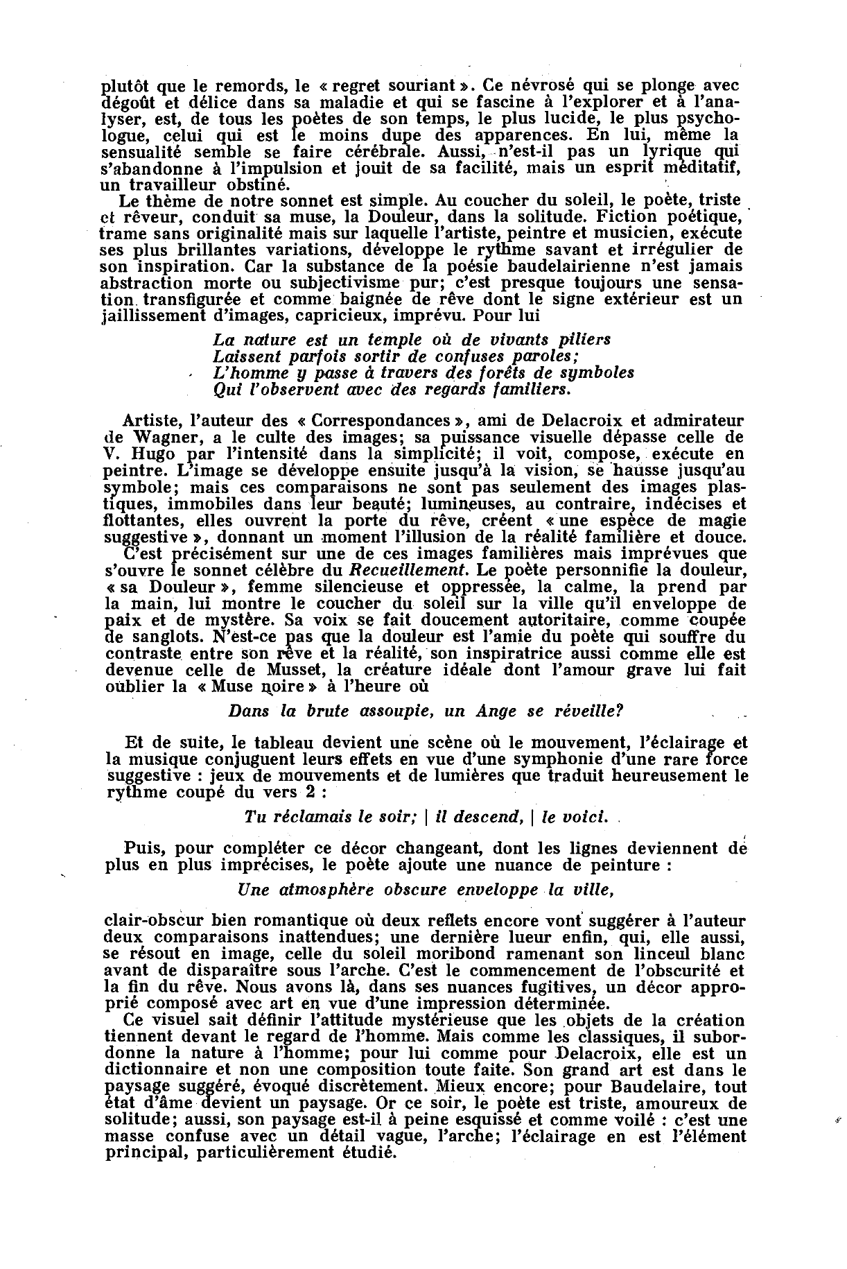 Prévisualisation du document Recueillement de Baudelaire. Commentaire