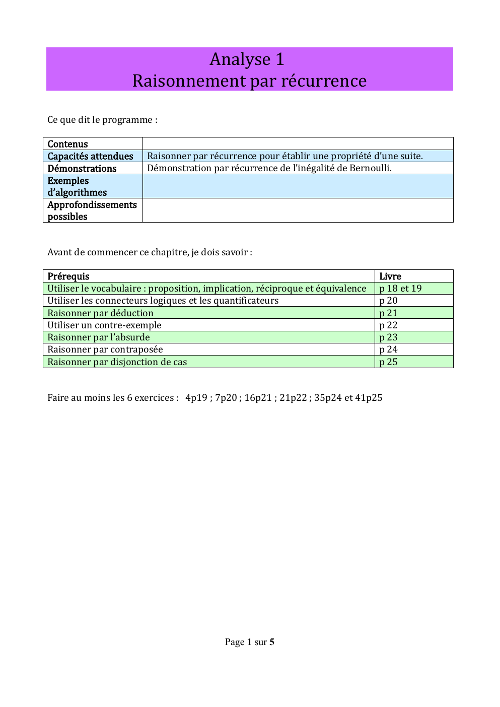 Prévisualisation du document Récurrence cours