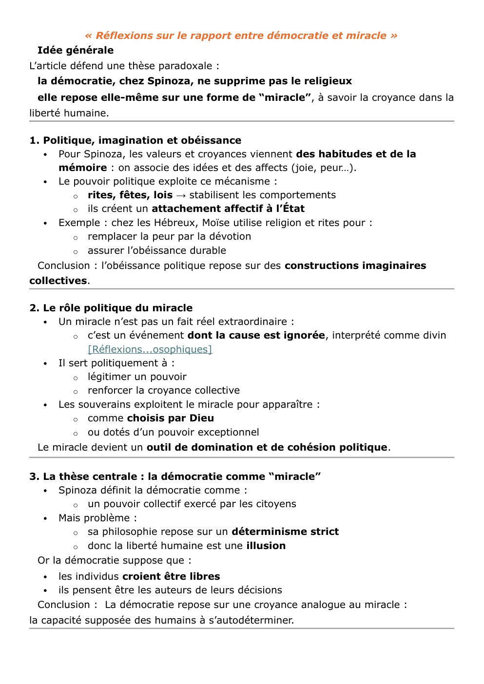 Prévisualisation du document Réflexions sur le rapport démocratie-miracle