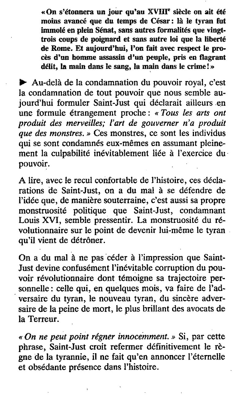 Prévisualisation du document Régner innocemment - Saint-Just