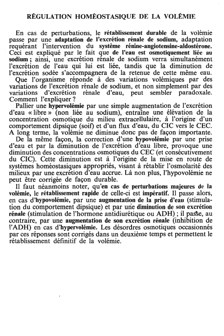 Prévisualisation du document RÉGULATION HOMÉOSTASIQUE DE LA VOLÉMIE