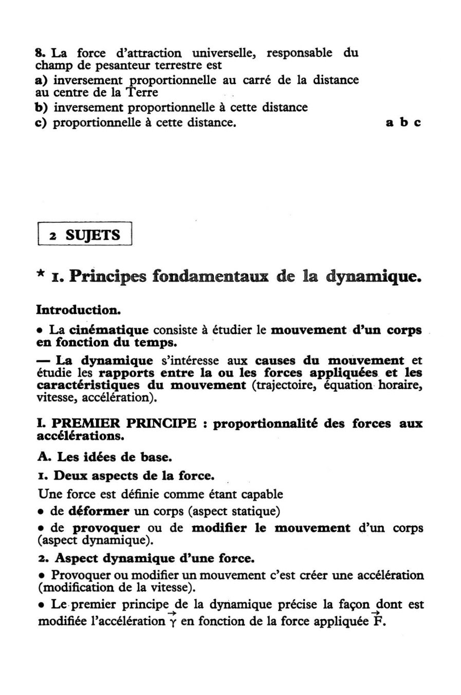 Prévisualisation du document RELATION FONDAMENTALE DE LA DYNAMIQUE (physique)