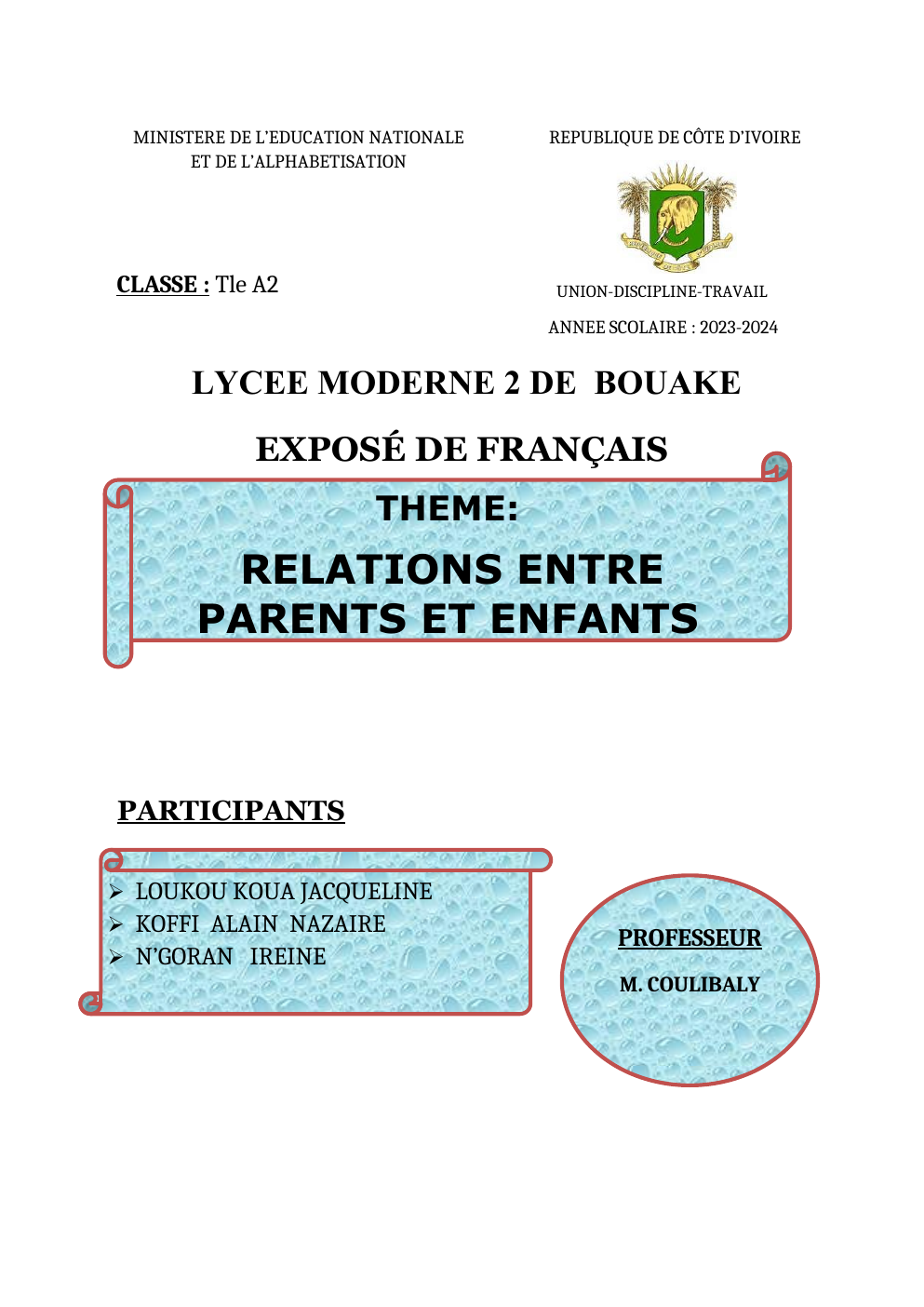 Prévisualisation du document RELATIONS PARENTS ENFANTS CAMARA NANGALA