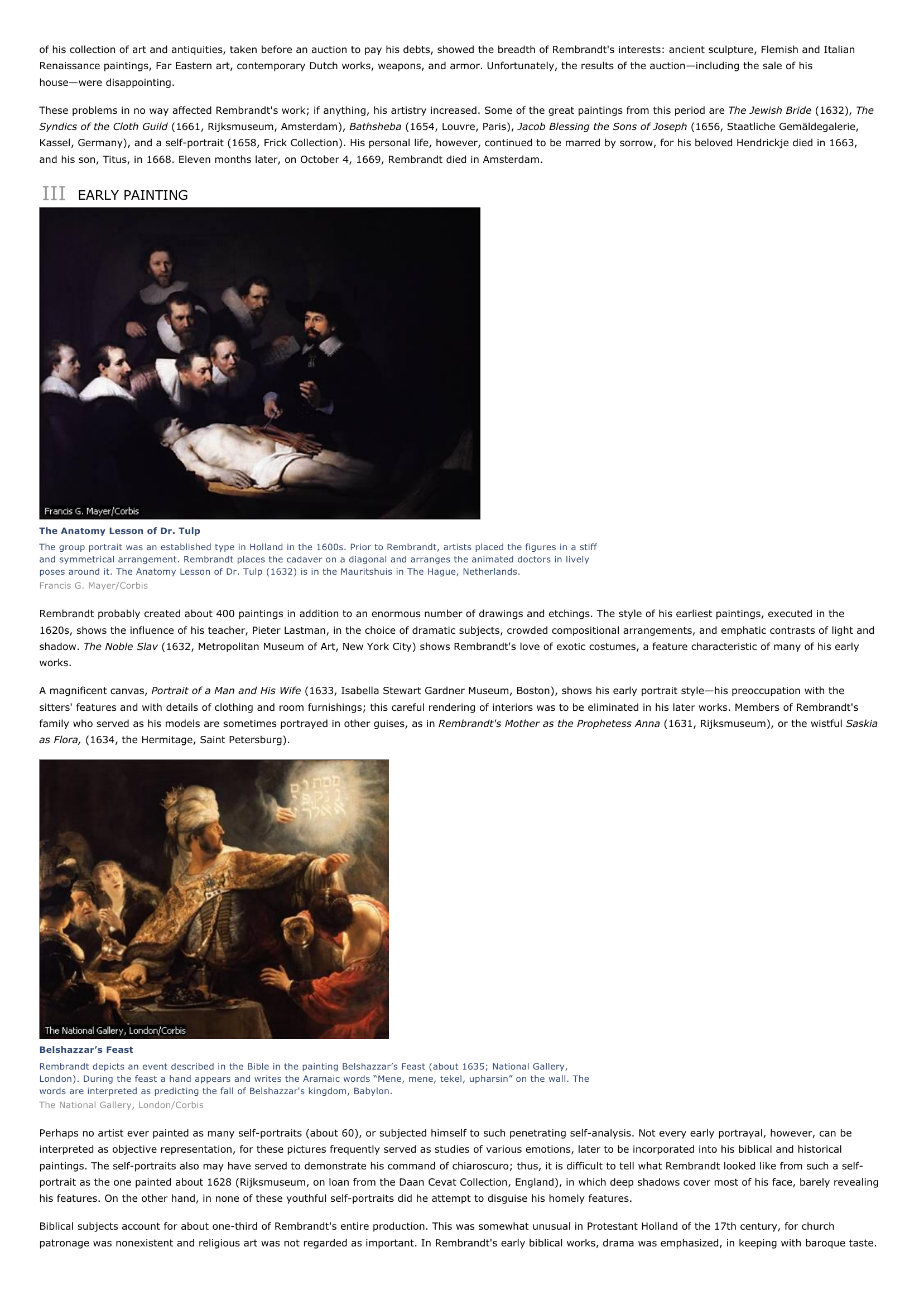 Prévisualisation du document Rembrandt
I

INTRODUCTION

Rembrandt (1606-1669), Dutch baroque artist, who ranks as one of the greatest painters in the history of Western art.