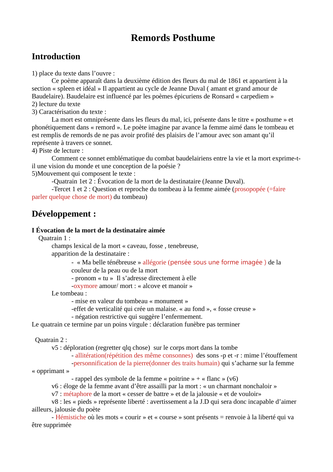 Prévisualisation du document Remords Posthume, Baudelaire