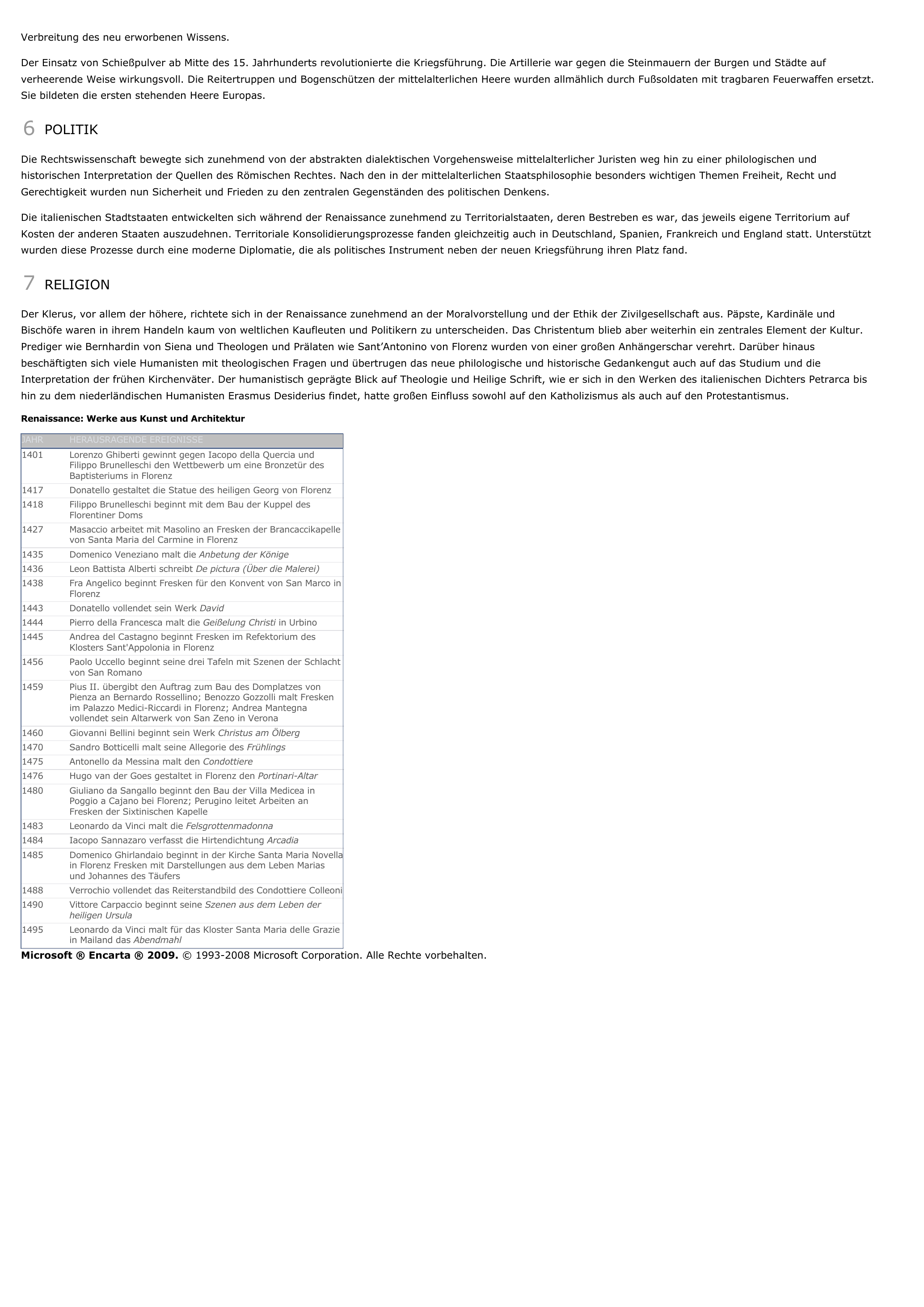 Prévisualisation du document Renaissance
1

EINLEITUNG

Renaissance (französisch: ,,Wiedergeburt"), Epoche der europäischen Geschichte, die sich durch ein wieder erwachendes Interesse an der Kunst und Kultur der Antike
auszeichnete.