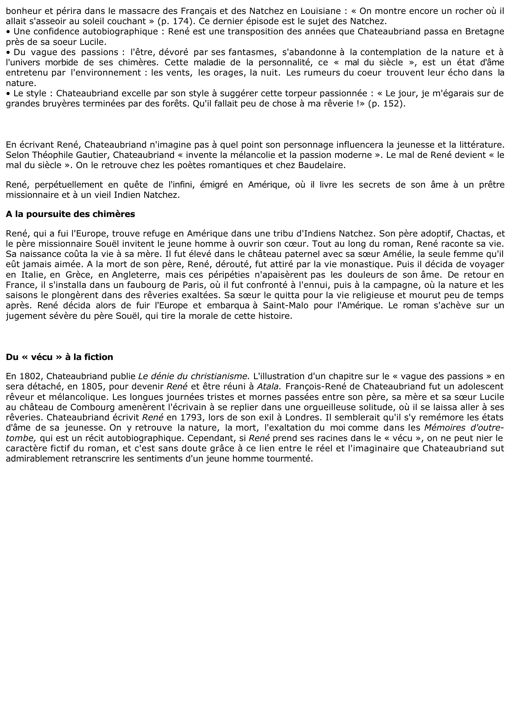 Prévisualisation du document « René » de Chateaubriand (fiche de lecture)