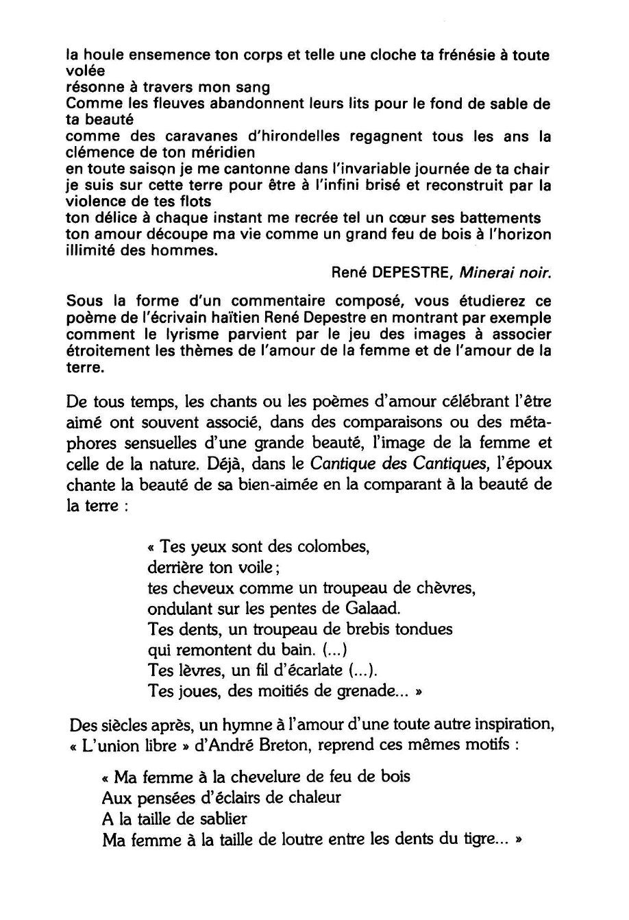 Prévisualisation du document René DEPESTRE, Minerai noir. Commentaire