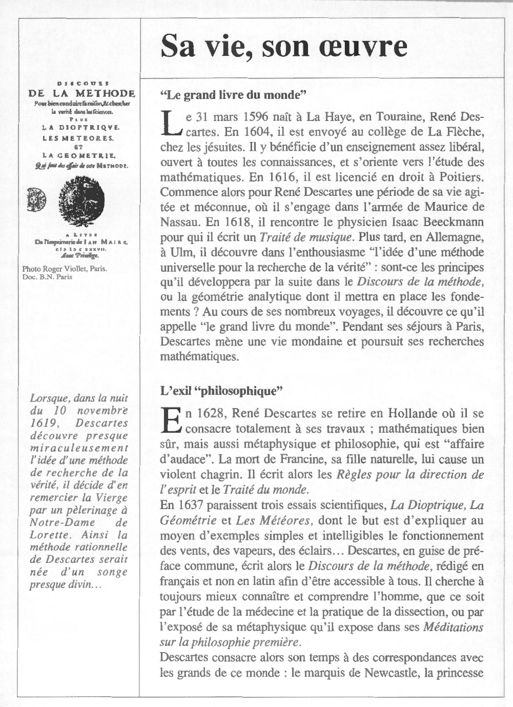 Prévisualisation du document René DESCARTES (biographie complète)