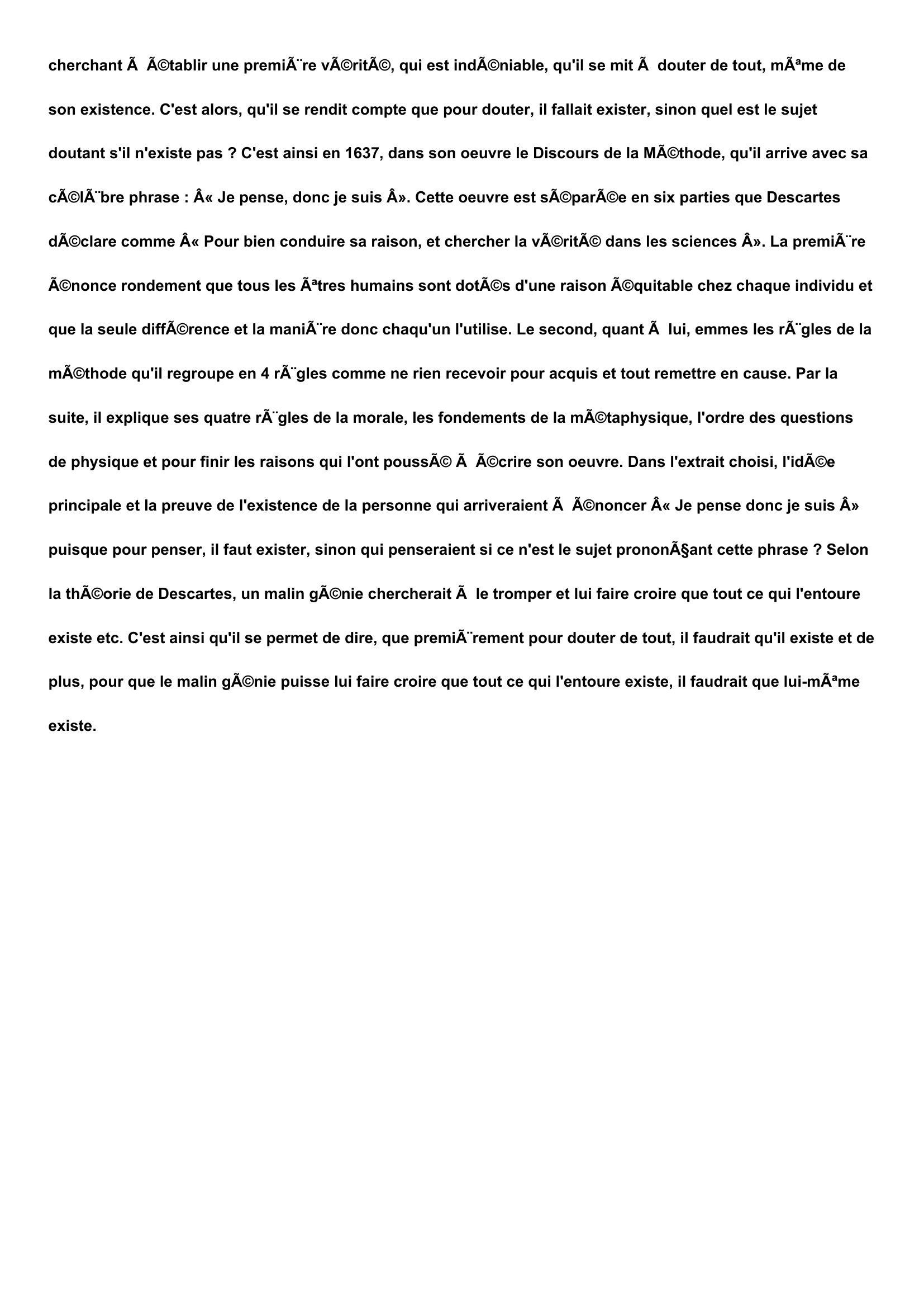 Prévisualisation du document Rene Descartes : Cogito Ergo Sum