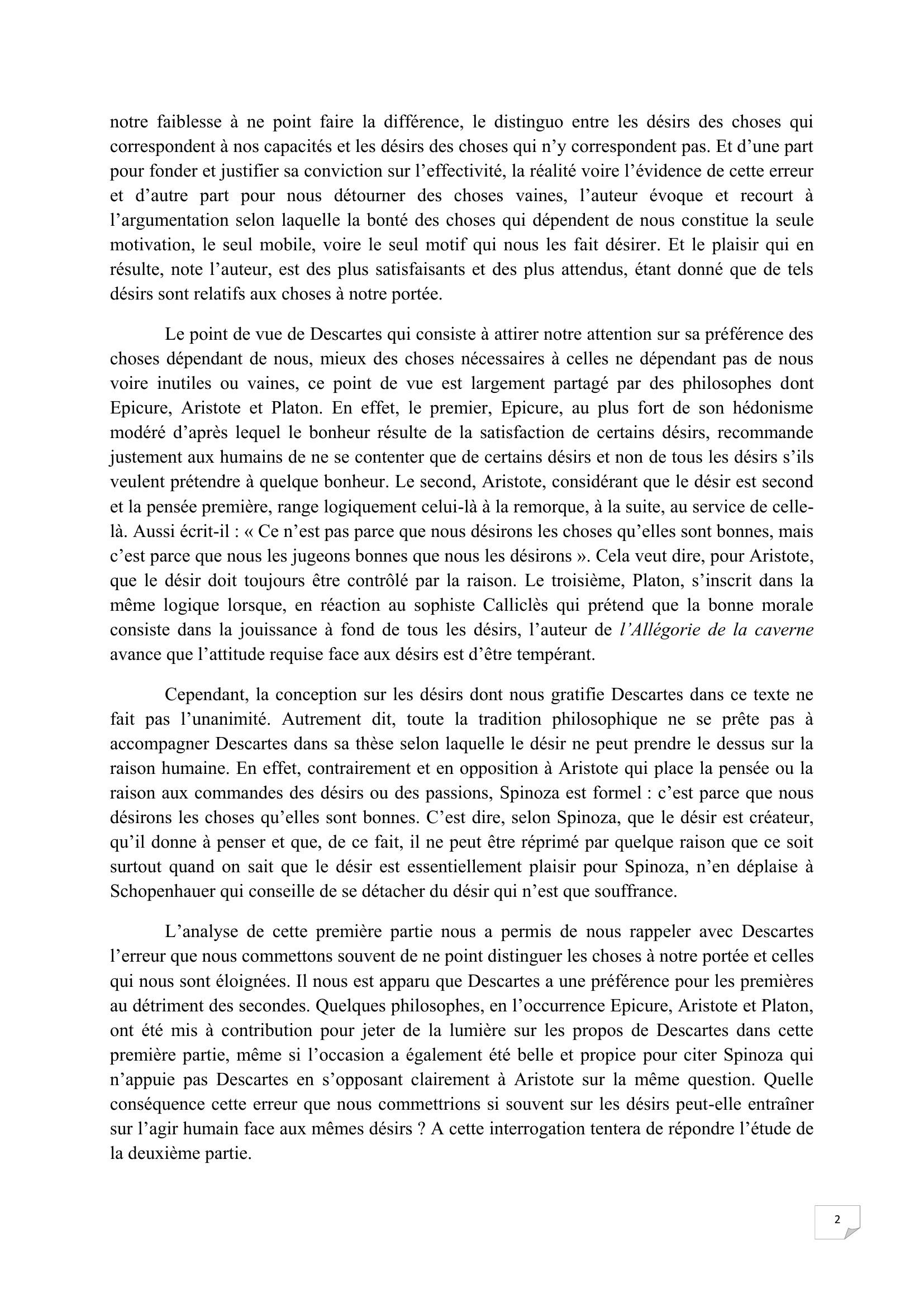 Prévisualisation du document René Descartes, Les Passions de l’âme, 1649. Rédaction d’un commentaire de texte