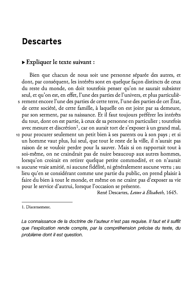 Prévisualisation du document René Descartes, Lettre à Élisabeth, commentaire