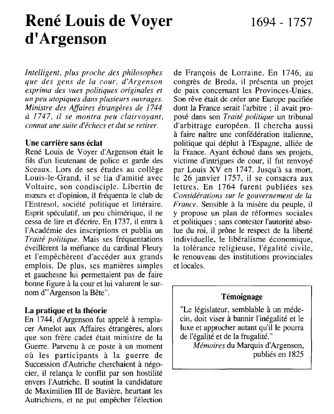 Prévisualisation du document René Louis de Voyerd'Argenson.