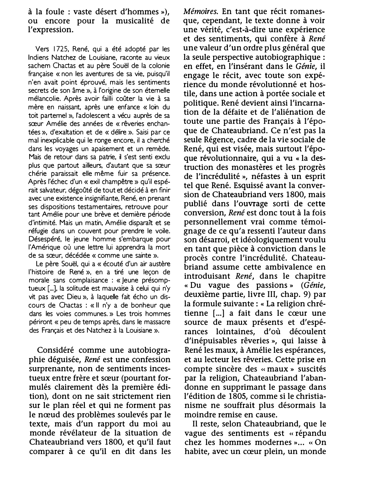 Prévisualisation du document RENÉ. Récit de François-René, vicomte de Chateaubriand (résumé et analyse de l'oeuvre)